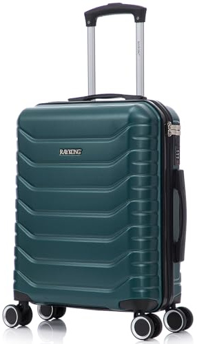 RAYKONG Maleta de Cabina 55x40x20cm Policarbonato (40L) semirígida Trolley pequeño Equipaje de Mano 4 Ruedas giratorios a 360º Cierre numérico (Verde)