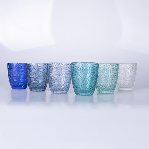 Villa d'Este Home Tivoli 1996 Lot de 6 verres à eau 300 ml en verre, Grenade Ocean