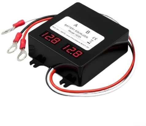 Solbatteri equalizer, HC01 med dubbelriktad kompensation och spänningsdisplay för tillförlitlig batteribalansering i gel, översvämning och system