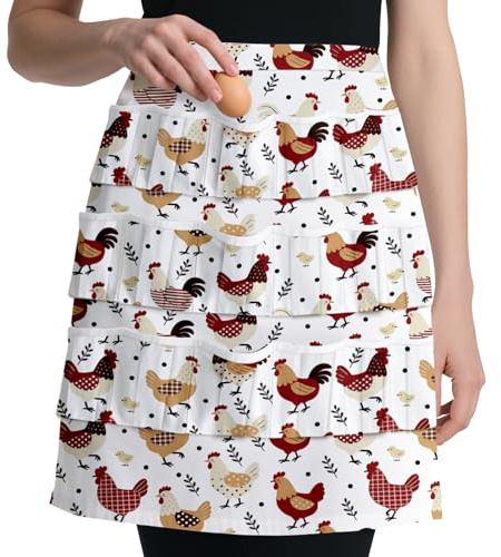 CUTHOLLOW - Delantal de recogida de huevos, Pollos y pollos, 60x55cm