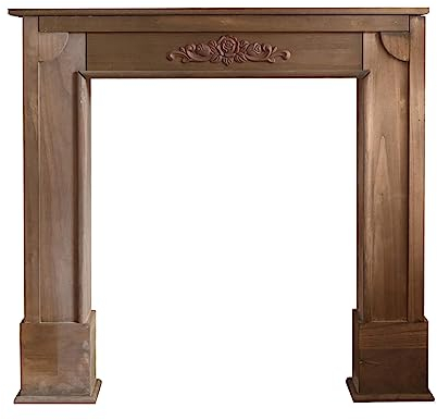 Rebecca Mobili Cheminee Decorative, Marron, Cadre Cheminee Shabby, pour Salon – Dimensions: 100 x 105 x 21 cm (HxLxL) - Art. RE4862