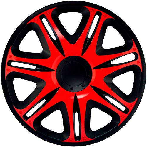 J-Tec Jeu d'enjoliveurs Nascar 14-inch Noir/Rouge