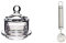 Artesà Mini Glass Butter Cloche, 9 x 9.5 cm (3.5 x 3.5) & KitchenCraft Professional Stainless Steel Butter Curler Tool, 18 cm (7)