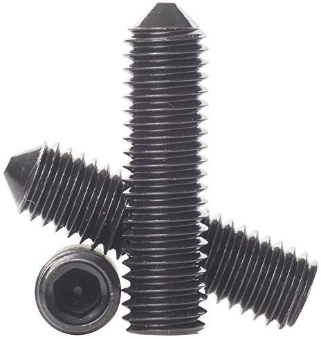 8mm / M8 x 35 Black High Tensile Cone Point Grub Screws Hex Socket Set Screw Self Colour 14.9 DIN 914-10 Pack