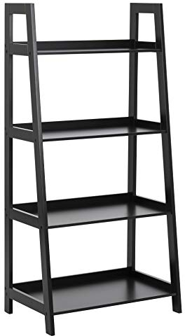 AC Design Furniture Wally Bücherregal, B: 63 x T: 40 x H: 130 cm, Schwarz, MDF, 1 Stk