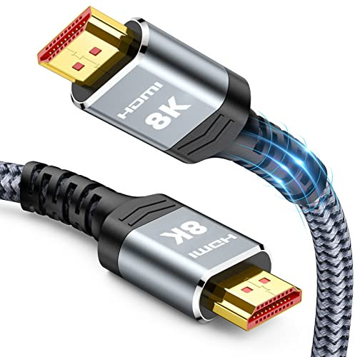 Snowkids 8K HDMI Cable 1m, HDMI 2.1 Cable, 8K@60Hz HDMI Lead, 4K@120Hz, eARC HDR10 4:4:4| 21:9, HDCP 2.2/2.3, 3D, VRR, Ethernet Function, Compatible with Latest game console/TV/HDTV