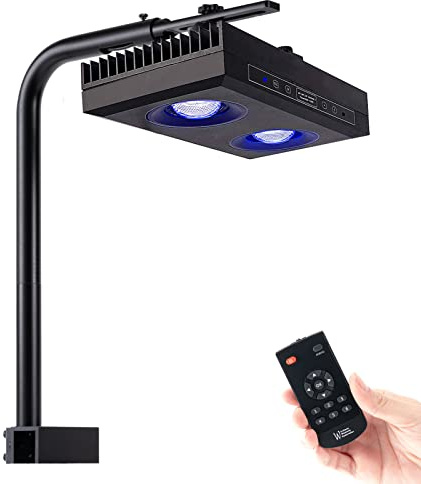 SMATFARM Aquarium Light - 95 Watt Sunrise Sunset Moonlight, Group Control Program Coral Reef Light Dimmable Full Spectrum for Marine Tanks,Saltwater Tank Light with Timer (Brackets)