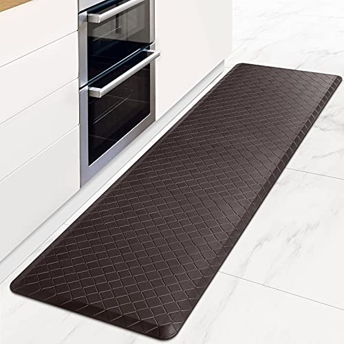 HappyTrends Kitchen Mat Cushioned Anti-Fatigue Floor Mat,17.3x60,Thick Waterproof Non-Slip Kitchen Mats and Rugs Heavy Duty Ergonomic Comfort Rug for Kitchen,Floor,Office,Laundry,Chocolate