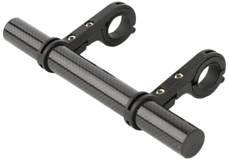 Tobefore 20 cm Rallonge de guidon de vélo Tube en carbone Double support d'extension de guidon de vélo pour fixer un phare de, un compteur de vitesse, un GPS ou un support de téléphone