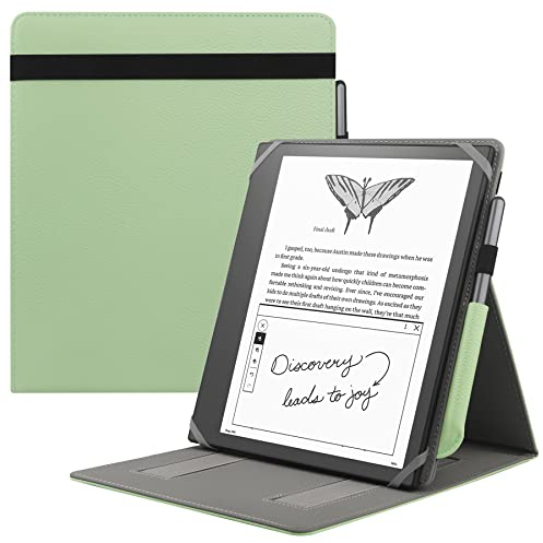 HoYiXi Funda Universal para 10,2'' Te presentamos Kindle Scribe 1ª generación Modelo de 2022 / Kobo Elipsa Pack eReader de 10,3'' 2021 Funda Plegable con Soporte Vertical y Portalápiz - Verde