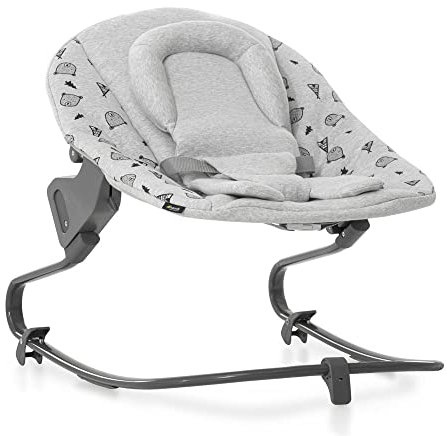 hauck Alpha Bouncer Premium, Nordic Grey - Baby Seat for Alpha+ Wooden Highchair with 3-Point Hip Harness, Bouncing Frame & Seat Reducer, from Birth up to 9 kg