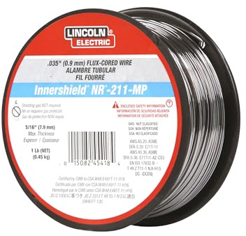 Lincoln Electric ED030584 Innershield NR-211-MP Flux-Cored (FCAW-S) Wire, 0.035 Diameter, 1 lb Spool / 5 Lb. Carton