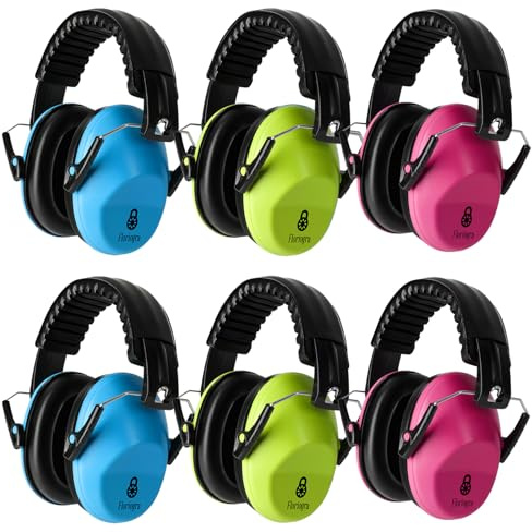 Floriogra 6 Pack Ear Defenders Children, Kids Ear Defenders for Autism, Toddler, Children, Noise Cancelling Headphones for Kids for Concerts, Air Shows, Fireworks