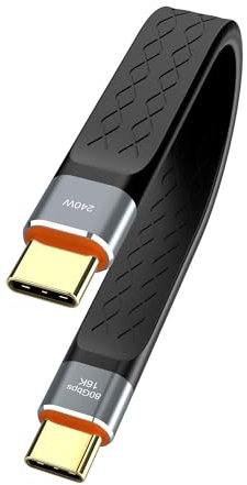 YIWENTEC 80Gbps Thunderbolt 5 Compatible Cable with up to 120Gbps Bandwidth Amplification and 240W Charging Power Compatible with Thunderbolt 4, USB 4 and USB-C (13.5CM-1PC)