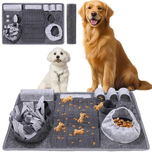 Schnüffelteppich Hund, Waschbar Trainingsmatte Futtermatte SchnüFfelteppich FüR Hunde Riechen Trainieren Trainingsmatte Gegen Langeweile Und Anregung LangsamfüTterungsunterlage FüR Welpen Interaktives
