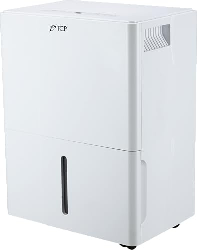 TCP 30L/Day Dehumidifier with Digital Humidity Display, Ultra-Quiet 4.7L Water Tank, Sleep Mode, Continuous Drainage Full Tank Warning, Laundry Drying and 24 Hour Timer - Ideal for Damp & Condensation