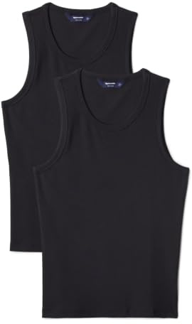 Amazon Essentials Men's Slim-Fit Ribbed Vest, Pack of 2