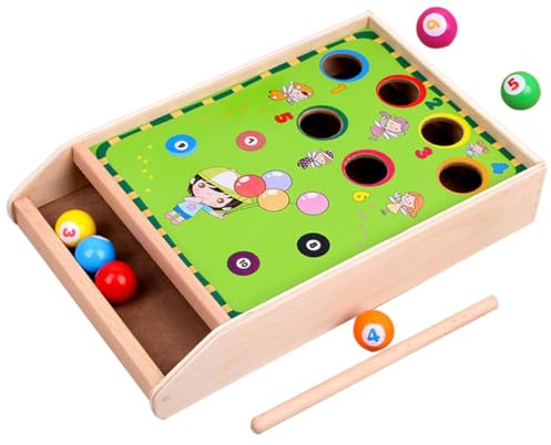 JOINPAYA Mini Billard Jeu de Société Familial pour Garçon et Filles Préscolaires, Petite Table de Billard 40 Cm en Plastique, Jeu de Voyage Éducatif Interactif pour Intérieur, Kit Complet