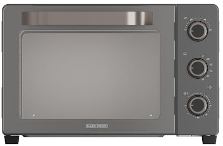Black+Decker – Forno Elettrico BXOV3000E | 1500W | 30L | Resistenza Superiore Grill | A Convezione | Timer 90min | Funzione STAY ON | Doppio Vetro | Luce Interna | Raccoglibriciole | Accessorio Spiedo