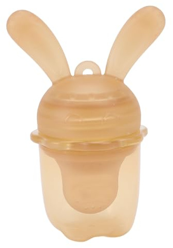 Luocute Alimentador de Alimentos para Frutas para Bebés, Alimentador de Alimentos para Bebés de Silicona Seguro con Agarre Ergonómico y Cubierta a Prueba de Polvo para Alivio de la (S)