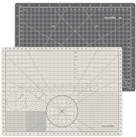 KEARING A4 9x12 Self-Healing Cutting Mat - Double-Sided Beige/Grey 1PCS