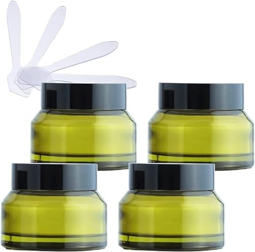 Kosmetikburkar, 4-pack 50 ml kosmetiska burkar i glas