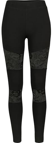 Urban Classics Ladies Laces Inset Leggings, Negro (Black 00007), 44 (Talla del Fabricante: X-Large) para Mujer
