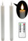 Yme 2er LED Stabkerzen mit Timer & Fernbedienung, Batteriebetrieben, Echtwachs, Flackernd/Konstant für Hochzeit Tisch Home Deko Weihnachten Wohnzimmer