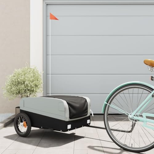 ShGaxin Cykel Last Trailer Järn Svart och Grå 30 kg, Hundcykeltrailer, Lastcykel Trailer - SPU:94035