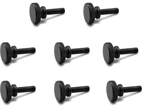 CHSEROK M6 x 20mm Rändelschrauben, 8 Stück Rändelschraube M6 | Vollmetall-Schmieden — Schrauben, Klemmschraube Schwarz Kohlenstoffstahl, für Mechanische Geräte, Instrumente, Zähler und Haushaltsgeräte