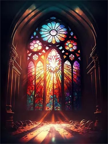 QiHon Malen Nach Zahlen Erwachsene Sonnenschein, Blume Malen Nach Zahlen für Anfänger, mit Pinsels und Acrylfarbe Als Geschenke und Heimdekoration, Ohne Rahmen 45x60cm