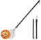 Onader Perforierter Pizzaschieber, Edelstahl Rund Pizzaschaufel, Pizza Schieber mit abnehmbarem Metallgriff für Pizza, Brot, Kuchen, Gesund & Leicht zu Reinigen - 17,8×25,1×107cm