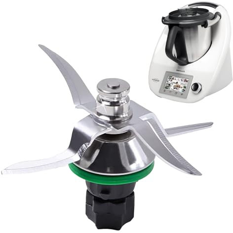 Mixmesser für Vorwerk Thermomix TM5 TM6, Edelstahl Messer Ersatz mit 4 Klingen, TM5 TM6 Küchenmaschine Messer