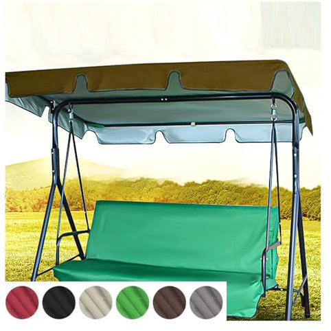 TYBEITAO Tela Oxford Recubierta De Plata 600D Toldo Balancin De Jardin Resistente ai Viento Y ai Desgarro Toldo Balancin De Jardin,Brown-164 * 114 * 15cm