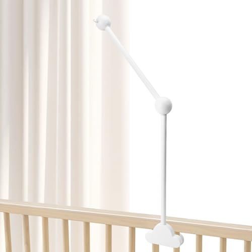 TOSUTO Soporte Móvil Para Bebé, Soporte De Madera Para Cuna, Altura Ajustable, Brazo Móvil De Cuna Extraíble,Brazo Móvil Para Colgar Móviles De Cuna/De Campanillas De Viento