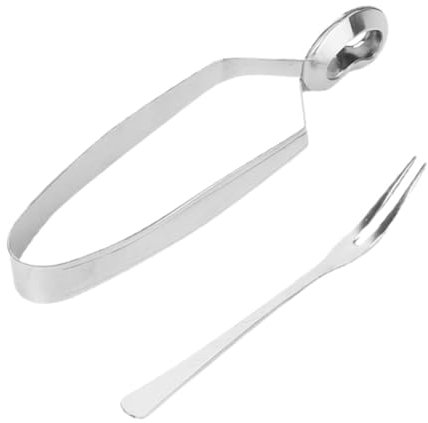 Alipis 1 Set Forchetta Per Lumache Pinza Morsetto Cibo Pinze Ai Frutti Di Mare Pinze Per Alimenti Cucinando Attrezzo Pinze Per Crostacei Silver Acciaio Inossidabile