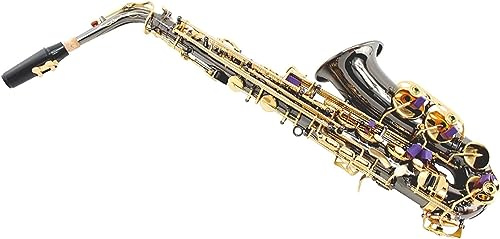 LABLADUO Nybörjarsaxofon Saxofon Musikinstrument Handsnidad Nickel Mässing Kropp Svart Glänsande Guld Nyckel Sax Alto E-Flat Sax Vindinstrument