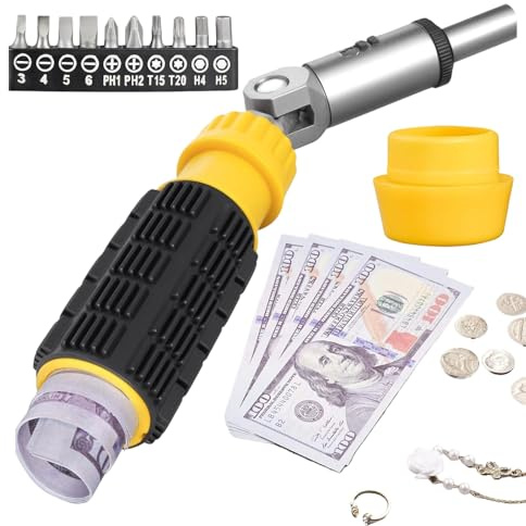 Boîte de rangement secrète, cachette d'argent, boîte à monnaie cachée, forme de tournevis pour argent liquide, objets de valeur, clés de voiture, porte-monnaie, sac à dos, bagages, sac d'avion