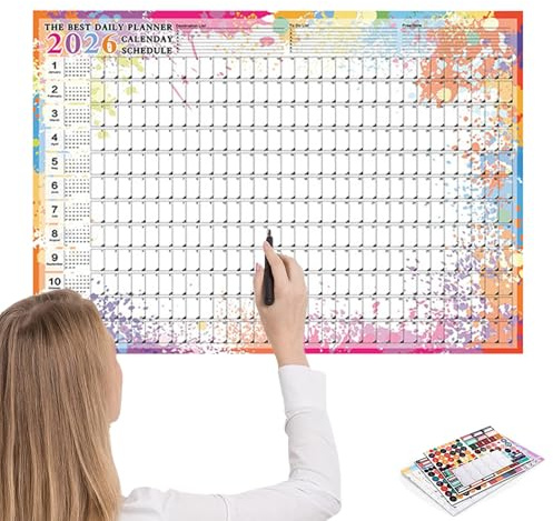 Eoixuqba 2026 Calendario da Parete - Calendario Grande 2026 da Parete per Decorazione - Agenda Planner Giornaliera e Mensile per Organizzare Natale Capodanno Casa Classe Ufficio Insegnante Studente