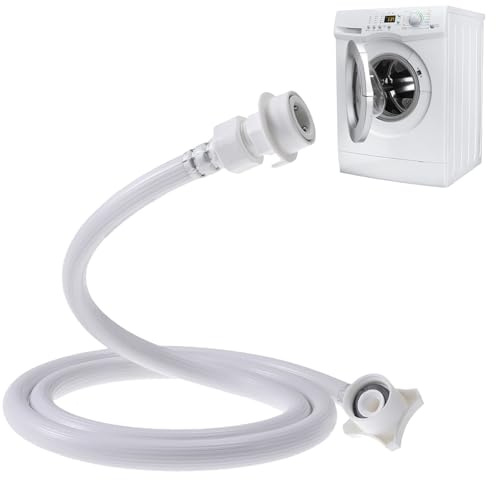 Tuyau Machine à Laver 2m,Tuyau Lave Vaisselle,3/4 pouce droit/angle 90 degrés,pour Lave-Linge et Lave-Vaisselle,Gris