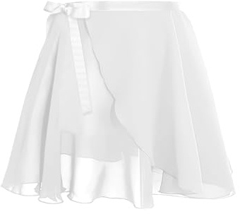 YZDMDM Gonna da balletto da donna, in chiffon, da ballo, regolabile, per ragazze, da ballo, da ginnastica, bianco, Taglia unica
