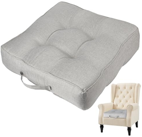 Emma Barclay Booster Cushion for Armchair & Dining Chair Large Firm Seat Cushion 50x50cm 10cm Thick Supportive Cushion for Elderly Post-Operative Recovery & Pregnancy Luxury Seat Pad (Silver)