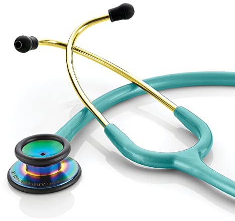 ADC Adscope 603 - Stéthoscope de cardiologie convertible - Bleu des Caraïbes métallisé iridescent