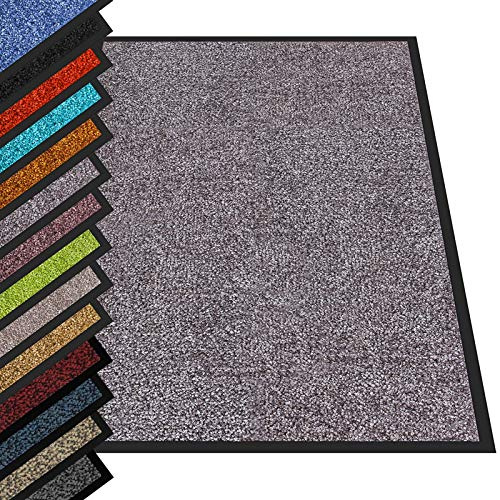casa pura - Tapis Entrée Intérieur Rhine - Tapis Antidérapant et Anti-salissures - Paillasson de propreté Interieur et extérieur - Tapis de Porte Lavable et Ultra Absorbant (Gris 90x150 cm)