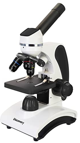 Discovery Pico Polar Microscopio Didattico Portatile In Metallo, Per Ragazzi e Principianti, Accompagnato Da Un Coloratissimo Libro in Italiano, Bianco