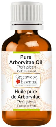 Greenwood Essential Pure Arborvitae Oil (Thuja plicata) Natural Therapeutic Grade Cold Pressed 15ml (0.50 oz)