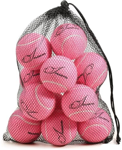 INSUM Bulk Tennis Balls, 12 Pack Extra Duty Practice Balls with Mesh Bag