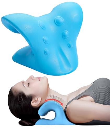 Neck Massager,Cloudy Neck,Qualitativ Hochwertige Massage bei Nackenschmerzen,Tragbares Zervikales Traktionsgerät Förderung der Blutzirkulation,Nackenstrecker Gesundheit der Muskeln Fördern