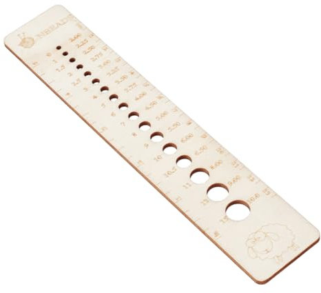 NBEADS Calibro e Righello per Ferri Da Maglia In Legno, Righello per Il Controllo Delle Dimensioni Dei Piccoli Aghi, Knit-Chek per Strumenti di Misurazione Degli Aghi Da Maglia per L'Uncinetto