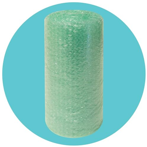 Triplast Biodegradable Green Bubble Wrap Roll, 300mm x 10m, Small Air Bubble Cushioning for Moving, Packaging and Storage
